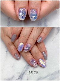 W-765 大人可愛い紫陽花ネイル