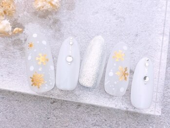 雪の結晶ネイル♪￥6980