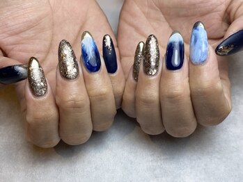 夏映えブルーネイル♪