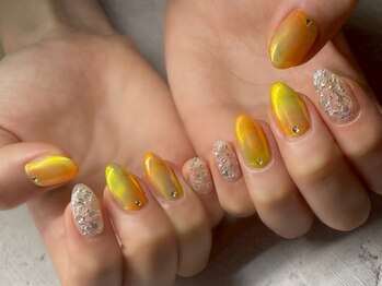 ネイルアンドアイラッシュスタジオ シュシュ(chouchou)/キラキラオーロラ×ラメ