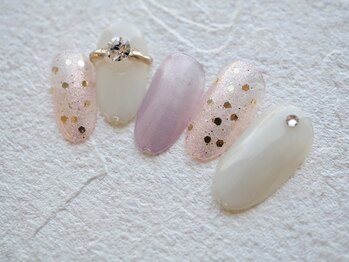 カトルナフ(quatre fois neuf)/くすみピンクのビジュー