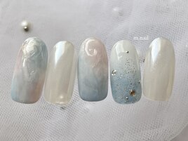 ホワイト×ピンク×水色