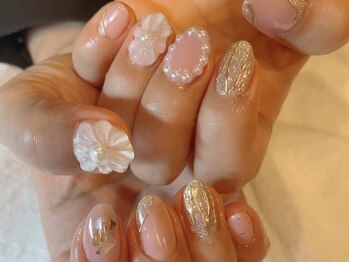 エムスリーネイル(m Three nail)/フラワーニュアンスネイル