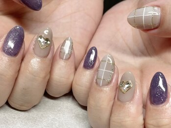 ニコミー(nicomii)/チェックネイル/¥7700