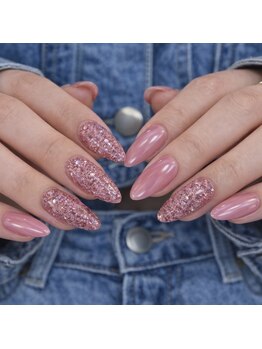 nail.S東花園店 ワンカラー/パラジェルネイル/マグネット/フィルイン/長さだし/フット/ピンクラメネイル/オーロラ