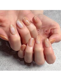 オレンジマグネットネイル