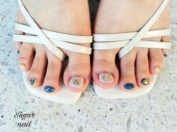 シュガーネイル(sugar nail)/インディゴブルーフットネイル