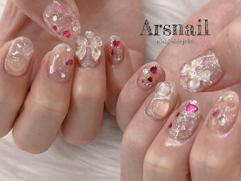 アルスネイル(Ars nail)/キラキラリボンネイル