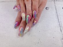 ネイル ビューティーマジック 葛西本店/カラフルオーロラネイル