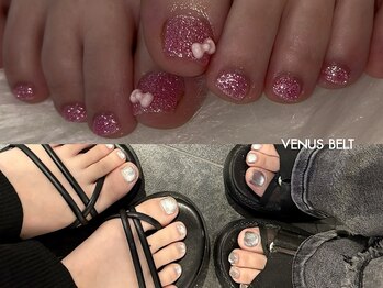 ビーナスベルト 原宿(VENUS BELT)の写真/【足元まで可愛く盛る】トレンドデザインで足元も華やかに♪サンダル映えするフットネイルへ☆