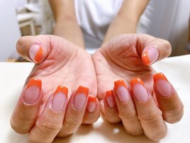 フレンチネイル　オレンジ