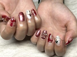 ボルドー×チェック♪