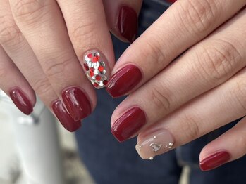 アイネイルズ 天神今泉店(I-nails)/【mami.i】ハートボルドーホロ