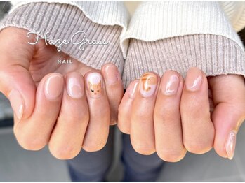ハズグラスネイル(Haze Grass nail)/手書きねこちゃん