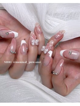 モナールアンド(MONNAL&)/ちゅるん透明感♪リボンネイル