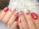 ガーリーで可愛いチェリーネイル