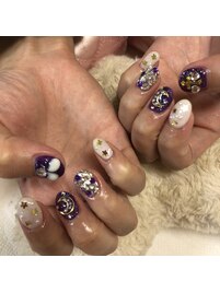 キラキラストーンネイル☆