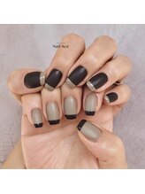 ネイルエース(Nail Ace)/マット×艶ストレートフレンチ