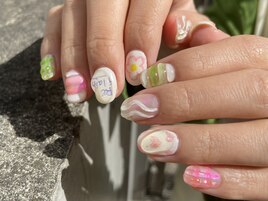 ぷくぷくネイル/色鉛筆ネイル