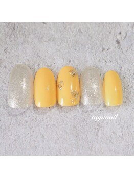 たゆ ネイル(たゆnail)/パラジェルイエロー春ネイル
