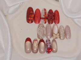 バレンタインネイル