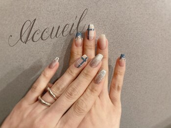 アクイユ 銀座店(ACCUEIL)/チェック柄ネイル