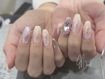 マニル アンド ネトラ(manil & netola)/ホワイト×オーロラ×くま