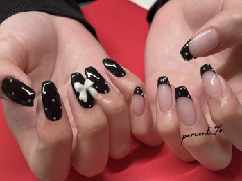 リボン×ドットネイル