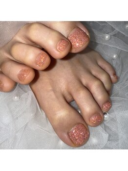 ケソン ネイル スタジオ(qeson nail studio)/フットフラッシュワンカラー*。