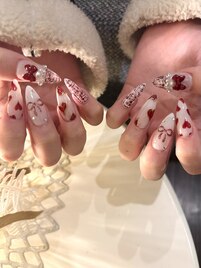 チップ長さだし#ガーリーネイル