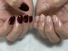 ボルドー/チェック