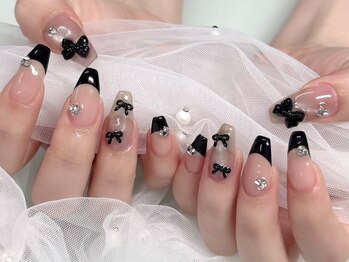 持ち込み/リボン/春ネイル