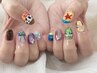 【イラスト・推しネイル】たっぷりアート ご新規様・自店オフ無料 ¥12000
