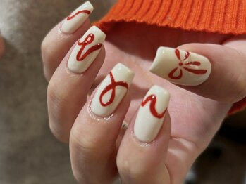 クルネ(QULNE)/リボンネイル/オフホワイト