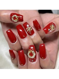 クリスマスネイル☆赤