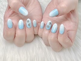 blue×白グラデバックsnowflake.