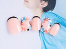 花柄×バイカラー