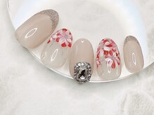 ブレスネイル(brace Nail)/ラメフレンチ＆フラワーフレンチ