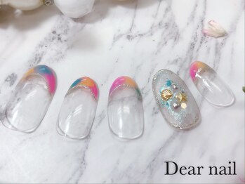 ディア ネイル(Dear nail)/レインボーフレンチ×シェル
