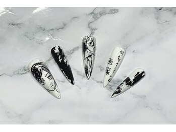 ヘブン ネイル 鶯谷(HEAVEN Nail)/モノクロアートネイル