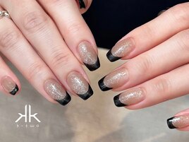 ラメ×黒フレンチ(みな)