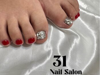 ミィー(31)/フットネイル/2色使い