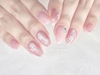 ちゅるんマグネットの桜ネイル