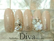 ネイルサロンディーバ 石橋店(Diva)/キラキラFlower ￥9900