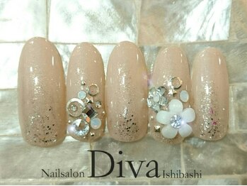 ネイルサロンディーバ 石橋店(Diva)/キラキラFlower ¥9900