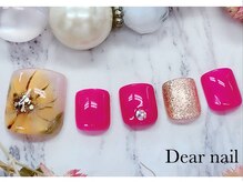 ディア ネイル(Dear nail)/フット手描きひまわり