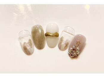 ブラウ ネイル パーティー(Blau Nail Party)/12月の定額ジェルネイル￥13000