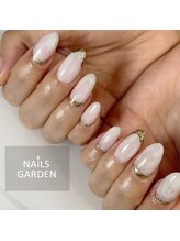 ネイルズガーデン(NAILS GARDEN)/白ニュアンスネイル