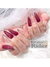 エスフィーネイルサロン リシェル(Esfy nailsalon Richer)/スカルプ ボルドー×ミラー