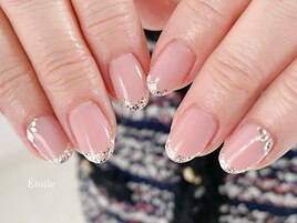 ラメフレンチ*ピンクベージュ